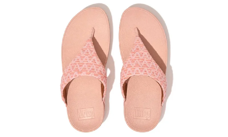 FitFlop Womens Lulu Geo Webbing Toe Post Pink Salt